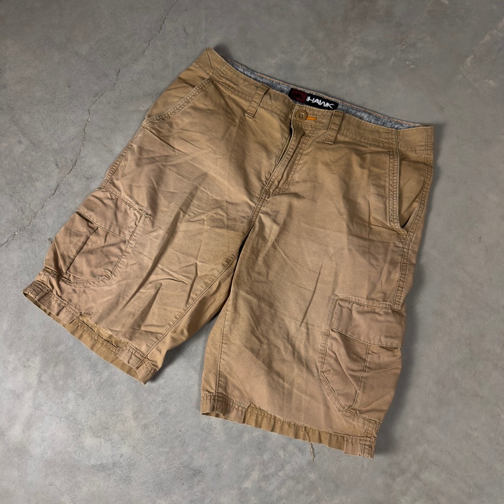 Tony Hawk Cargo Shorts Mens 32 Tan Khaki Ripstop Skateboarding Utility Gorpcore